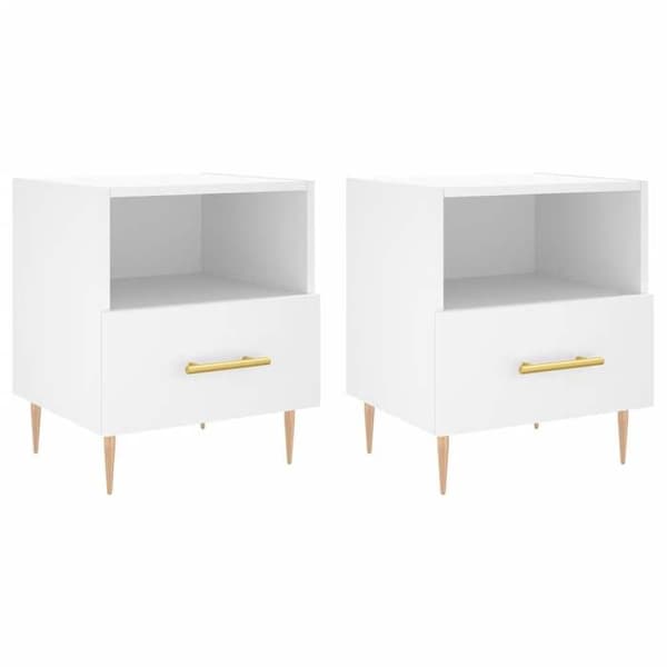 Maison Exclusive - Sängbord 2 st vit 40x35x47,5 cm ingenjörsträ Vit