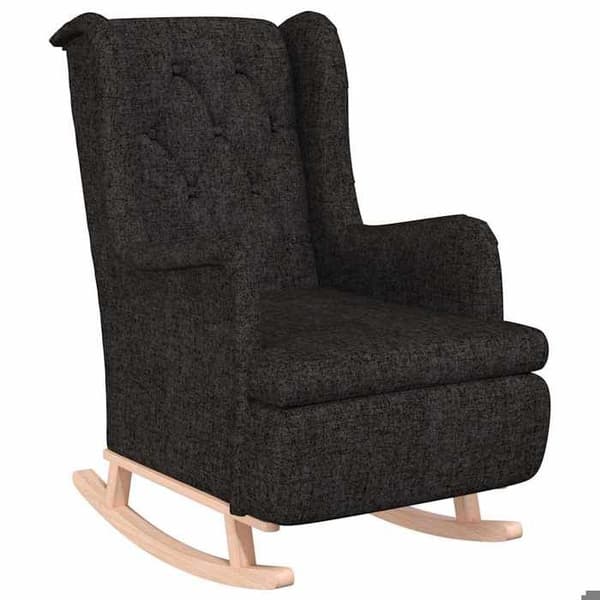 Maison Exclusive - Stol med svingende ben i sort gummitræ, stof