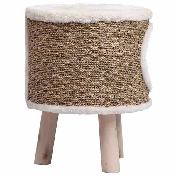Maison Exclusive - Hus til kat med træben 41 cm Havplanter kastanj
