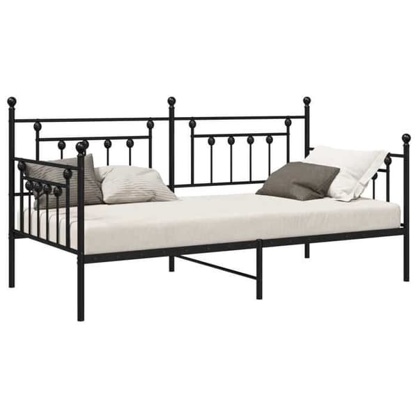 Sengestel - EKSKLUSIV HUS - Dagsengestel - Sort - Stål - 107 x 203 cm Svart