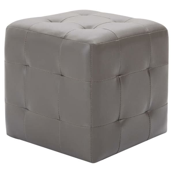 Sängbord - Exklusivt Hem - 2 st - Simil läder - 30x30x30 cm - Grå Grå