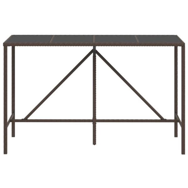 Maison Exclusive - Baari ja ruskea lasipöytä 180x70x110 cm polyrottinki