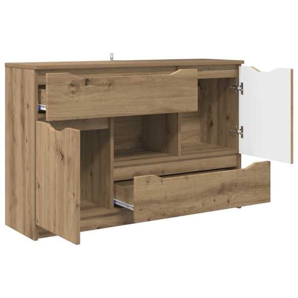Maison Exclusive - Buffet i egetræ, håndlavet 100 x 30 x 65,6 Ingeniørtræ