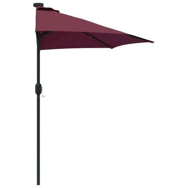 Trädgårdsparasol - MAISON EXCLUSIVE - 294x150x224 cm - Polyester & stål - Röd - Solenergi LED