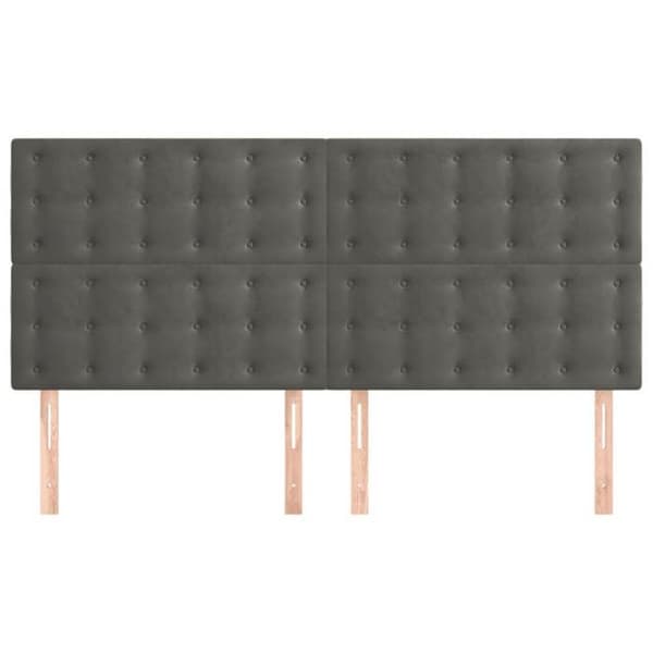 Maison Exclusive - Mörkgrå sänggavel 200 x 5 x 118/128 cm Sammet Mörkgrå