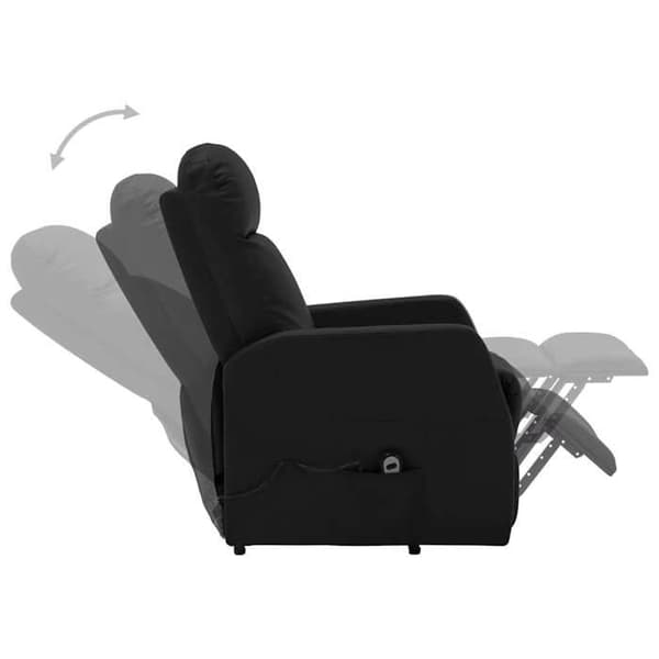Løftestol - EKSKLUSIV HUS - Recliner - Sort kunstlæder - Elektrisk løft - 3 positioner Svart