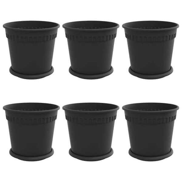 Maison Exclusive - Växtkrukor 6 st Svart Plast