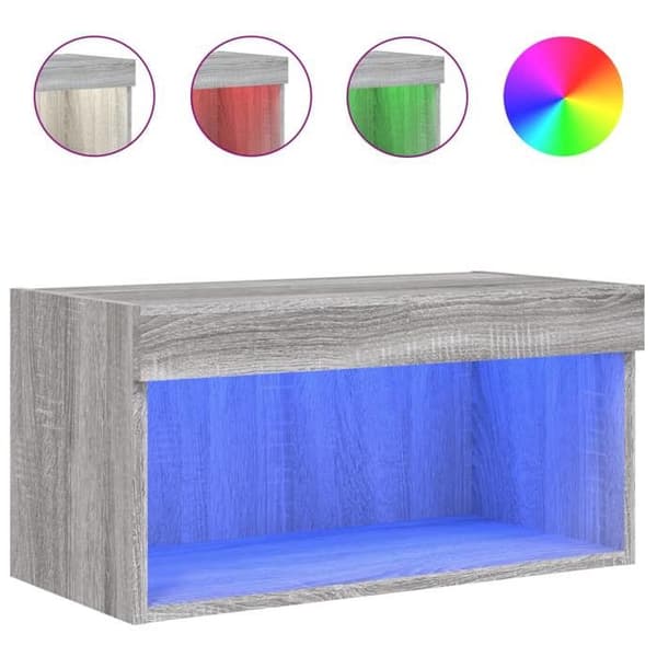 Maison Exclusive - TV-møbel med LED-lys sonoma grå 60x30x30 cm