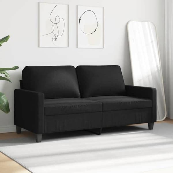 Maison Exclusive - Musta 2-paikkainen sohva 140 cm Kangas