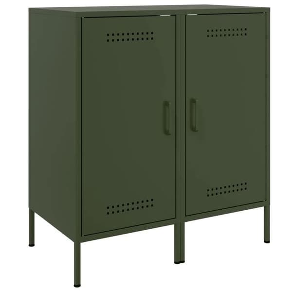 Maison Exclusive - Bufféer 2 st olivgrön 36x39x79 cm stål