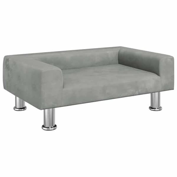 Maison Exclusive - Ljusgrå hundsäng 70x45x26,5 cm i sammet ljusgrått