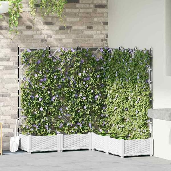 Cache-pot / växtkärl - EXKLUSIV HEM - Pack 5 stycken - PP - 120×120×125,5 cm - Vit Vit