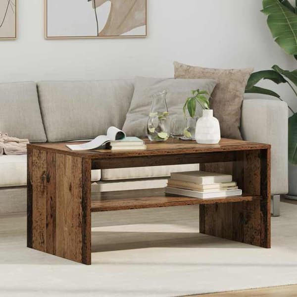 Bord - EKSKLUSIV HUS - 80 x 50 x 40 cm - Ingeniørtræ - Rektangulær - Indbyggede hylder