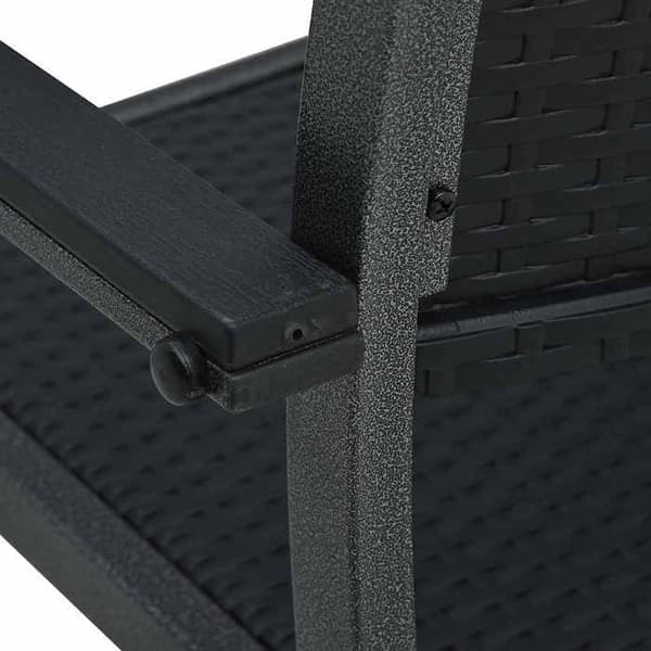 Maison Exclusive - Havestole sæt af 4 Sort Plastik Rattan-look Svart