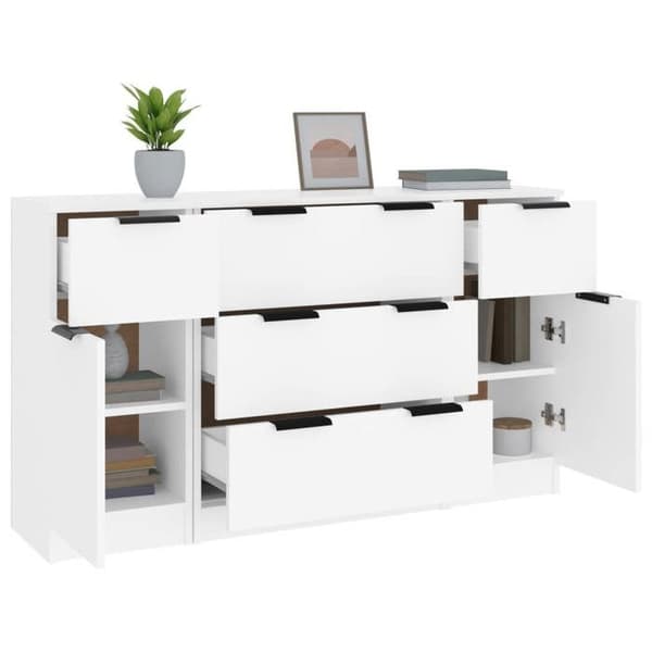 Maison Exclusive - Bufféer 3 st Vit Ingenjörsträ