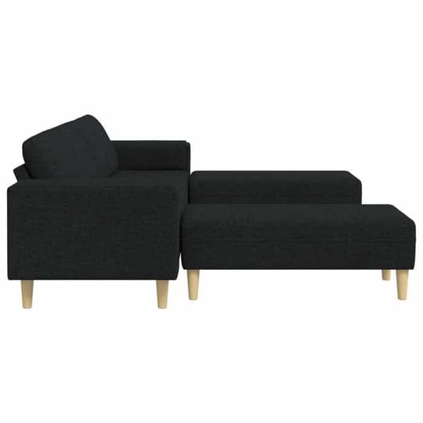 Maison Exclusive - 3-delars svart polyester soffgrupp Svart