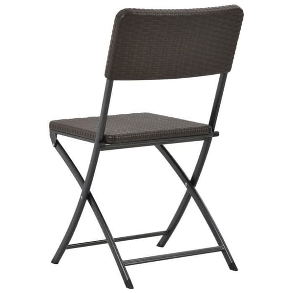 Maison Exclusive - Fällstolar, set om 4, i PEHD och brunt stål brun