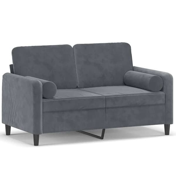 Sofa - Eksklusivt Hus - 2 pladser - Mørkegrå velour - Robust metalramme mörkgrå