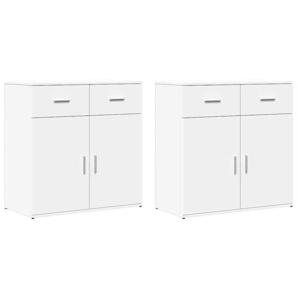 Maison Exclusive - Bufféer 2 st vit 79x38x80 cm ingenjörsträ