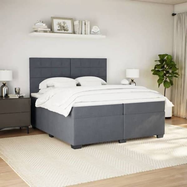 Maison Exclusive - Sänkylaatikko ja harmaa samettimatrassi 200x200cm