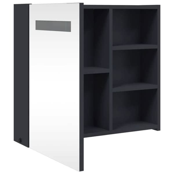 Maison Exclusive - Spegelbadskåp med LED grå 60x13x52 cm Grå