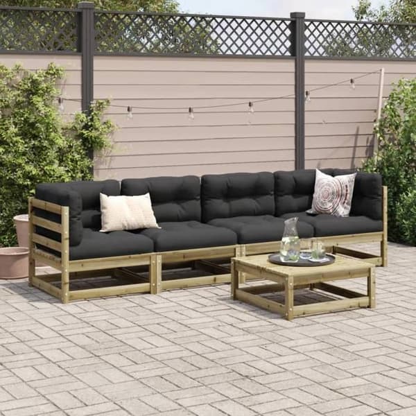Maison Exclusive - Trädgårdsmöbler 5 delar impregnerad furu