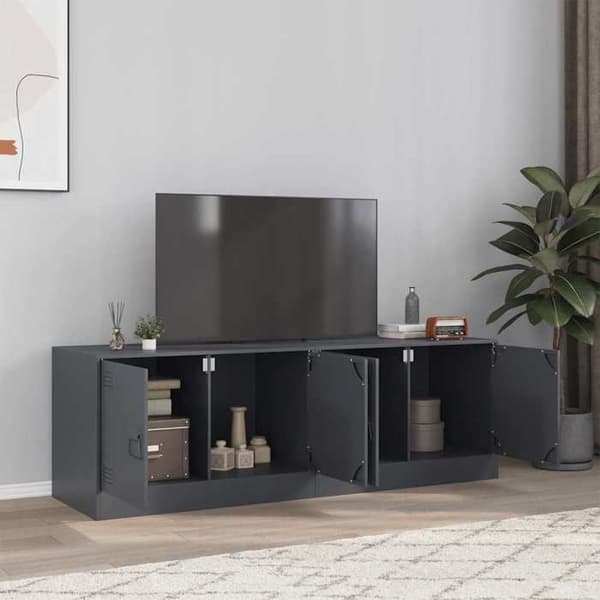 Maison Exclusive - TV-möbler 2 st antracit 67x39x44 cm stål