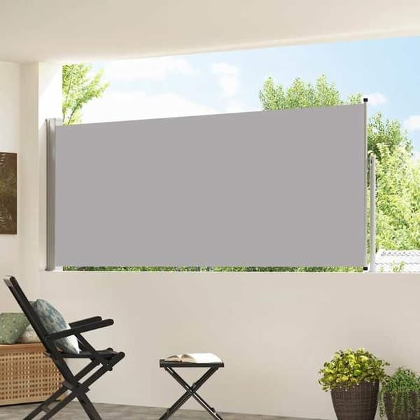 Maison Exclusive - Vetäytyvä sivuvarjo 117x314 cm Harmaa Grå