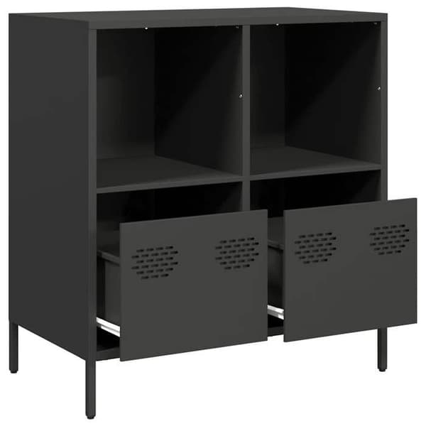 Maison Exclusive - Buffet sort 68x39x73,5 cm koldvalset stål