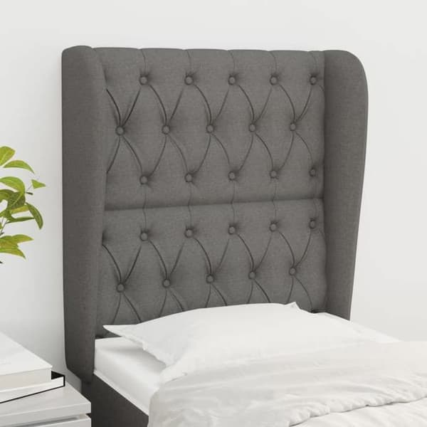 Maison Exclusive - Päätylevy korvilla Tummanharmaa 83x23x118/128 cm Kangas mörkgrå