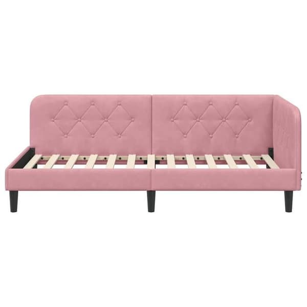 Maison Exclusive - Hörnsängram Rosa 100 x 200 cm Sammet