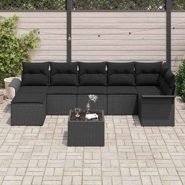 Maison Exclusive - 8 stk. have-sofa sæt i sort polyrotin