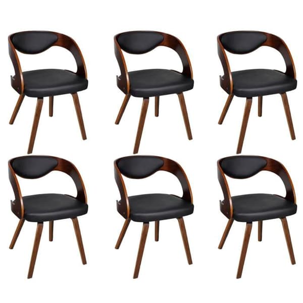 Maison Exclusive - Matstolar set om 6 brun konstläder brun