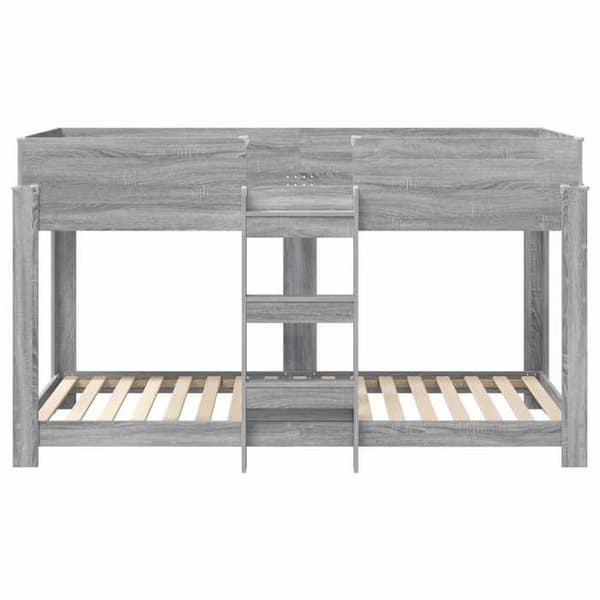 Seng i højden - EKSKLUSIV HUS - 90 x 200 cm - Grå Sonoma - Ingeniørtræ - 2 pladser Gris Sonoma