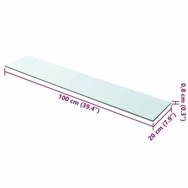 Maison Exclusive - Hyllypaneeli Kirkas lasi 100 x 20 cm Transparent