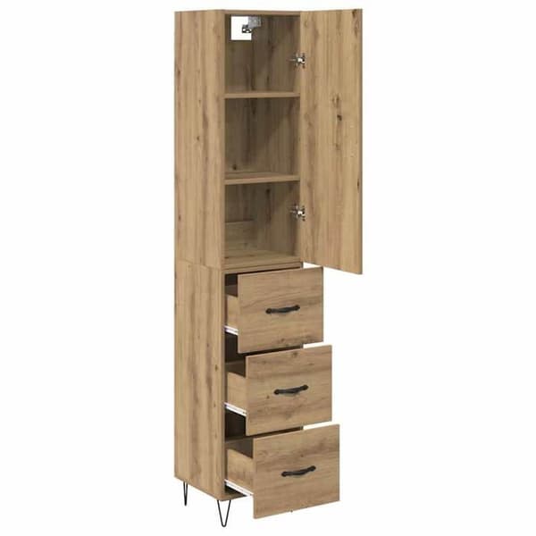 Buffé hög - EXKLUSIVT HUS - Modern högskåp - Ingenjörsträ - Matt finish - Nutida