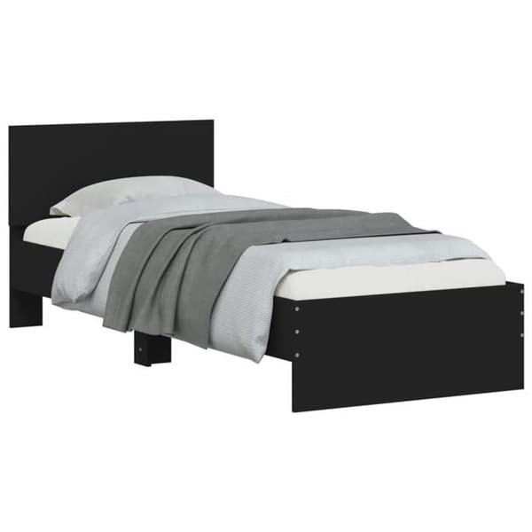 Maison Exclusive - Sengestel uden madras med sort hovedgærde 90x200 cm