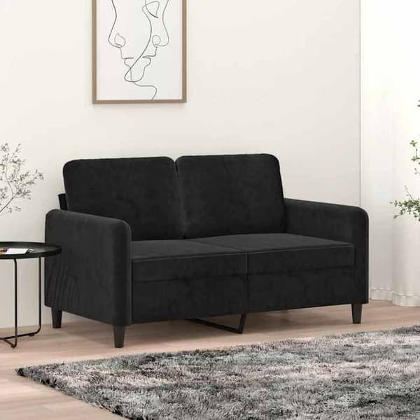 Maison Exclusive - Musta 2-paikkainen sohva 120 cm Sametti