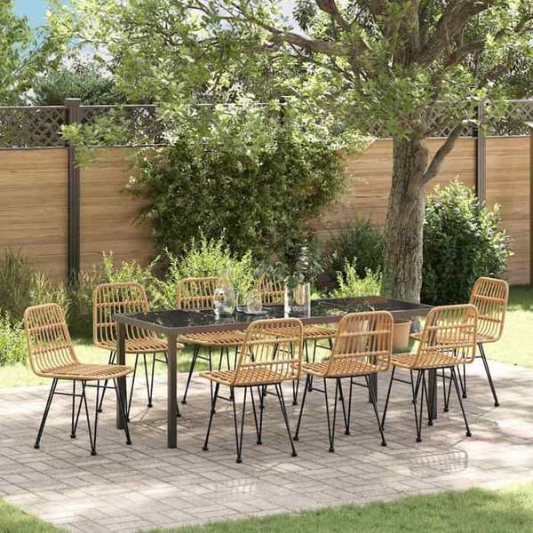 Maison Exclusive - 9 pc spisebordssæt til haven Brun brun