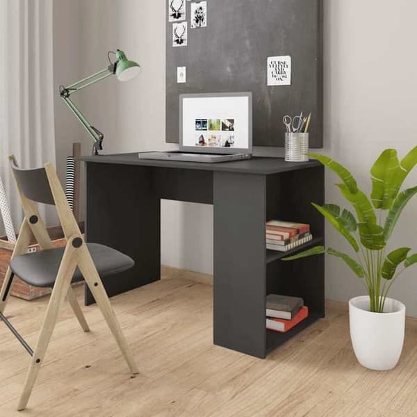 Kontor - EXKLUSIV HEM - 110x60x73 cm - Grå - Agglomerat - 2 hyllor Grå