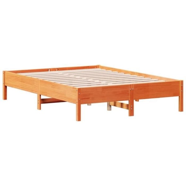 Sengeramme uden madras brun voks 120x190cm massiv fyrretræ37 [cm] Brun