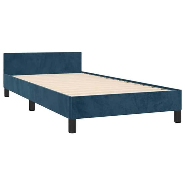 Maison Exclusive - Sängram utan madrass mörkblå 80x200 cm sammet