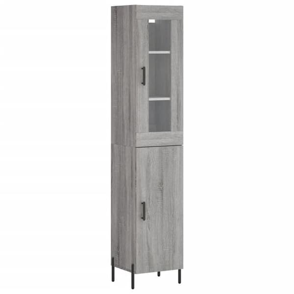 Maison Exclusive - Buffé hög Sonoma grå 34,5x34x180 cm Ingenjörsträ