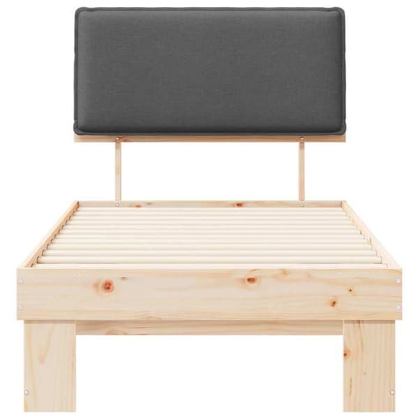 Maison Exclusive - Sänkyrunko pehmustetulla päädyllä Tummanharmaa 75 x 190 cm Mörkgrå