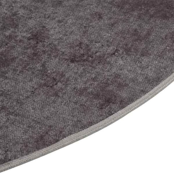 Tæppe - MAISON EXCLUSIVE - Ø120 cm - Polyester velour - Rund - Grå grå