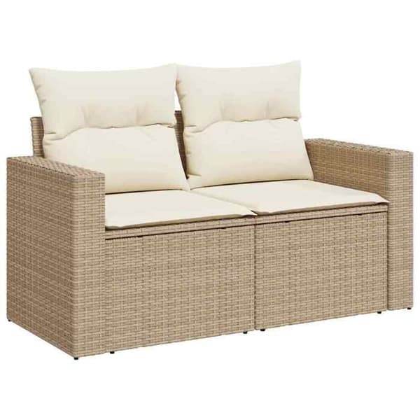 Maison Exclusive - 8 osan puutarhakalustesetti, beige polyrottinki