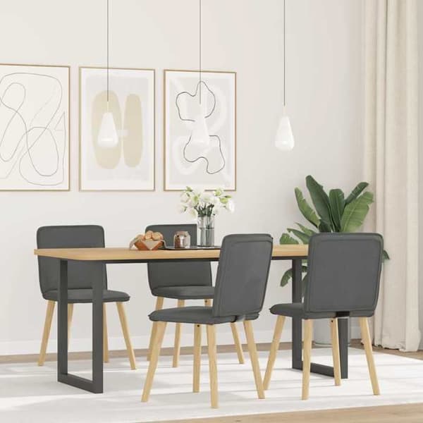Maison Exclusive - Spisestole sæt af 4 mørkegrå stof