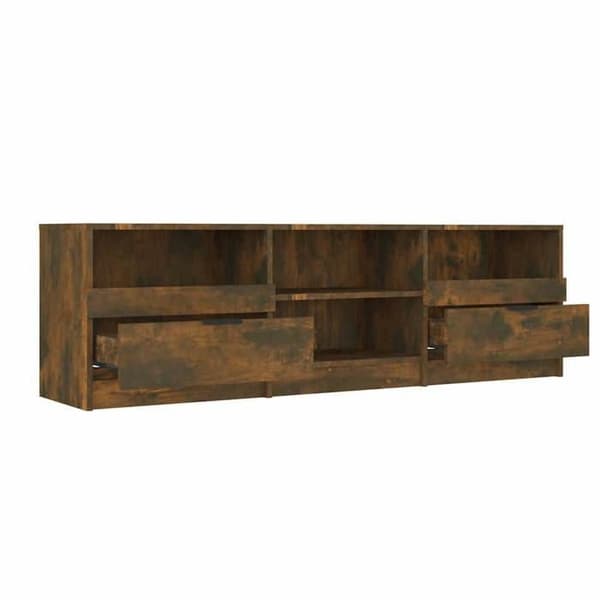Maison Exclusive - TV-møbel Røget eg 150x33,5x45 cm Ingeniørtræ