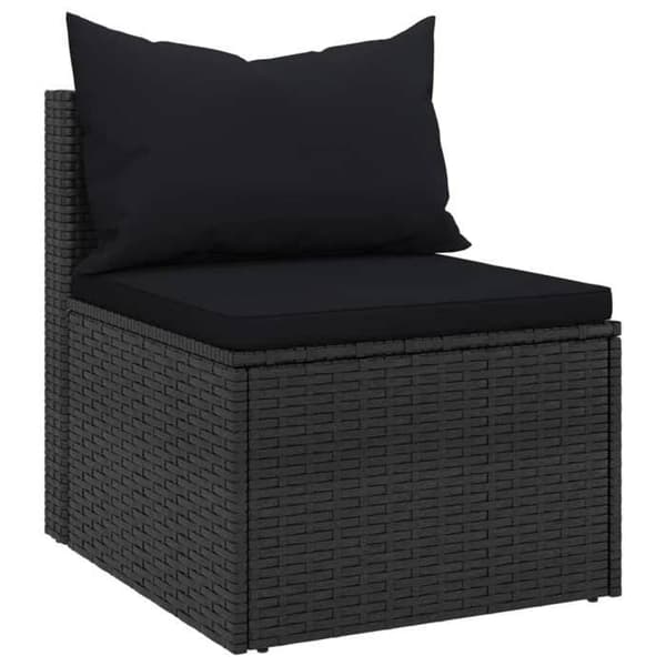 Havemøbel - EKSKLUSIVT HUS - Central sofa 2 dele - Sort - Vævet harpiksmateriale - Stålramme Svart