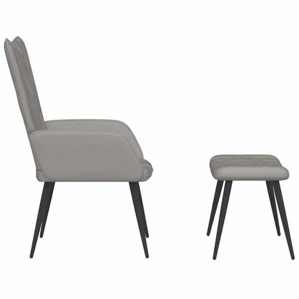 Maison Exclusive - Avkopplingsstol med fotstöd Ljusgrå Sammet Ljusgrått